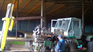 45-Д.Разбор поршневой ЯМЗ-236 на тракторе Т-150К.Езда на автопогрузчике.
