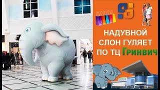 Надувной костюм слон - Ростовая кукла для аниматора на праздник - Слон в торговом центре
