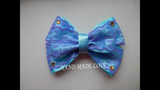 Бант большой из ленты и кружева/Bow ribbon and lace