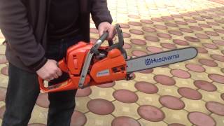 Запуск бензопилы HUSQVARNA 555 (магазин "Дом инструмента")