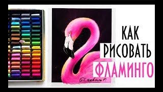 КАК РИСОВАТЬ ФЛАМИНГО ПАСТЕЛЬЮ /HOW TO DRAW FLAMINGO