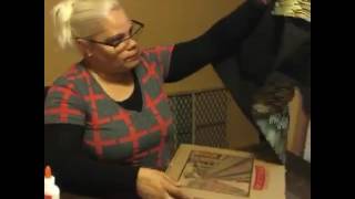 Cajas de pizza forradas con tela..simulando canvas