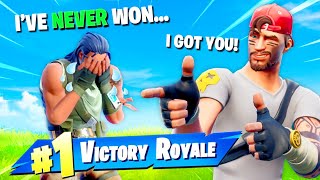 I got a 9 Year Old fan his 1st Victory Royale! (EMOTIONAL)