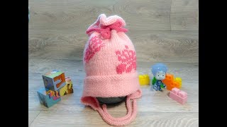 Шапка-конфетка для девочки "Нежная весна". Мастер-класс спицами.