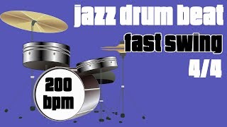Jazz Drum Loop | Fast Swing Beat | 200 BPM - ONLY DRUMS