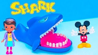 Playing the Shark Tooth Game with Doc McStuffins versus Mickey Mouse
