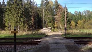 Järnvägsövergång Hemfosa / Swedish private road level crossing