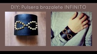 DIY: Pulsera brazalete Infinito de cuero y tachuelas (Patrón gratis)