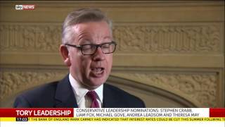 Michael Gove Explains Why He's Standing For Conservative Leadership