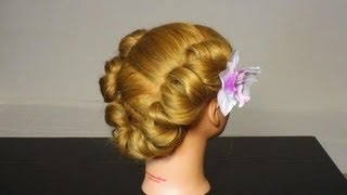 Прическа на средние волосы. Elegant hairstyle for medium hair tutorial
