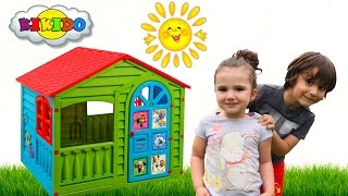 ⛺️ ДОМИК МАЙНКРАФТ ПОСТРОИЛИ большой ДЕТСКИЙ игровой ДОМИК  Распаковка Children play house Кикидо.
