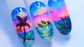 ЛЕТНИЙ дизайн ногтей. МОРЕ закат ПЛЯЖ