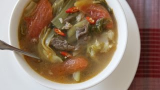 Mustard Green Soup w/ beef - Canh dua cai thit bo