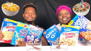 WE ATE THE WEIRD CEREALS OF 2019 | TASTE TEST | MUKBANG 먹방 | H & E LIFE