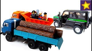 Машинки Камазы, Уаз История про нарушителей в лесу Toys video for kids