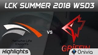 HLE vs GRF Highlights Game 2 LCK Summer 2018 W5D3 Hanwha Life Esports vs Griffin by Onivia