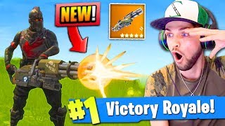 *NEW* MINI-GUN GAMEPLAY in Fortnite: Battle Royale! (LEGENDARY)