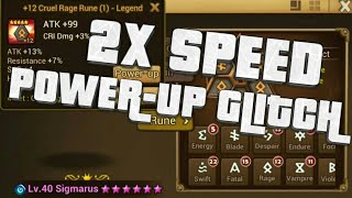 2X RUNE POWER UP GLITCH?!?!?!?!?!? || Summoners War Sky Arena