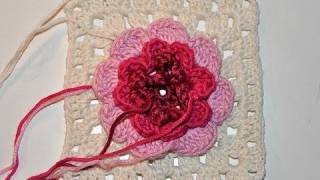 Adventkalender 24 * Granny Square "Irische Rose im Schnee"
