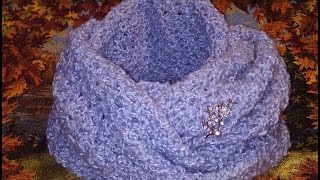 Снуд в 2 оборота, крючком. (шарф-хомут)(Cowl crochet. Scarf in two turns.)