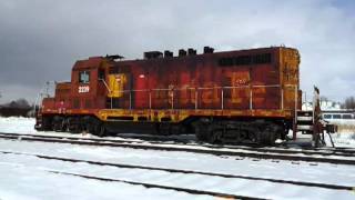 Old idling diesel locomotive