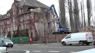 Снос казарм на Lenin Strasse - Heinrich-Schütz Strasse. Хемниц 12.01.2012