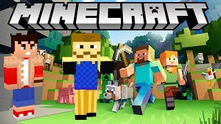 ШОУ ХРИПЛЫХ!ПРИВЕТ СОСЕД В МАЙНКРАФТЕ!ИГРА HELLO NEIGHBOR В MINECRAFT ВЫЖИВАНИЕ С ДРУГОМ!ПРИКОЛЫ