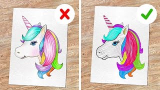 KIAT SENI DAN IDE DIY KEREN || Kiat Seni dan Teknik Menggambar Mudah oleh 123 GO Like!
