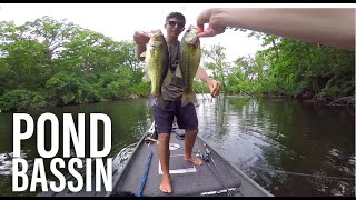 Pond Bass Fishing In the Rain -- VLOG