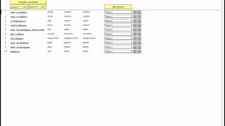 Liste mit Verbformen