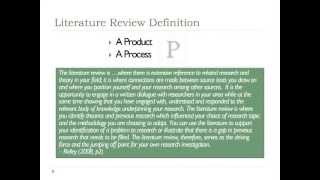 The Research Process: The Literature Review