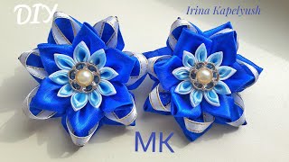 Простые цветы из ленты 2.5 см.МК Канзаши. Simple flowers from 2.5 cm ribbon MK Kanzashi.Siidist lint
