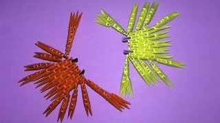 Модульное оригами легкое, краб, мастер класс для начинающих