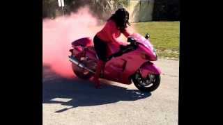 Pink Hayabusa burnout