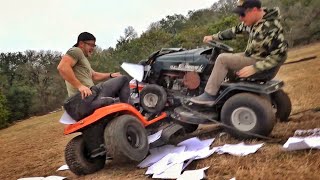 Riding Lawn Mower Battle....With Guns