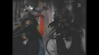 Actress Gabrielle Anwar In Gasmask