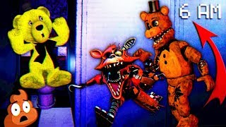 FNAF 3D НОЧЬ с ФРЕДДИ в ТУАЛЕТЕ !!! ФОКСИ из ФНАФ СЛОМАЛ ИГРУ и УБИЛ ОХРАННИКА в 6 УТРА !!!