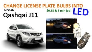 Qashqai license plate bulb remplacement by LED