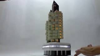 メタボリズム建築[中銀カプセルタワービル]風ペーパークラフトNスケール