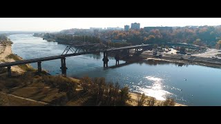 Мозырь с квадрокоптера осенью 2018. Mozyr aerial footage autumn 2018.