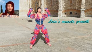 Leia is growing female muscle growth transformation animation