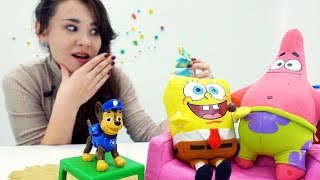 Спанч Боб и Щенячий Патруль: ищем конфеты