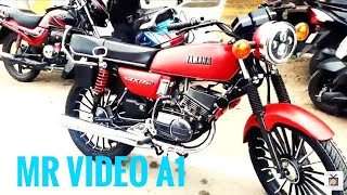 Bike modification | Yahama Rx 135 Red colour altered with new alloy wheels and projector lamps