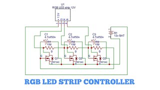 RGB LED STRIP CONTROLLER USING MOSFET IRF540