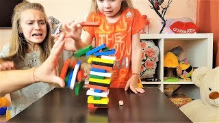Смешной Челлендж Папа против Лики и Миланы / JENGA Challenge/ Не Урони Башню