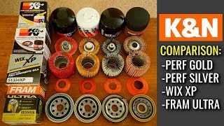 K&N Oil Filters Cut Open!  Performance Gold vs Performance Silver vs WIX vs FRAM