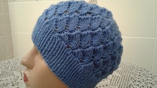 Ажурная шапочка спицами. Часть 2. //Ажурная шапочка спицами // How to knit a hat
