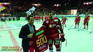 Ehrung Marco Nowak zum 500. DEL-Spiel