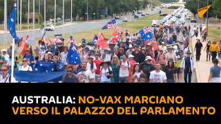 Australia: no-vax marciano verso il palazzo del parlamento