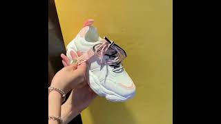woman sports shoes& Dorky dad shoes with fashion designed  made from leather and contrast colors